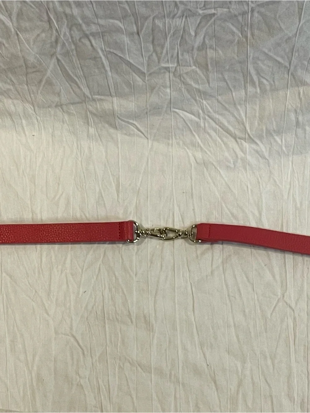 Red Leather Like Skinny Belt Gold Hardware Equestrian Preppy Quiet Luxury XXL